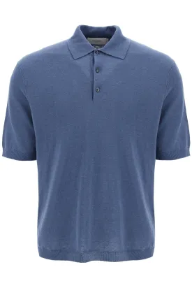 Agnona linen and cotton jersey polo