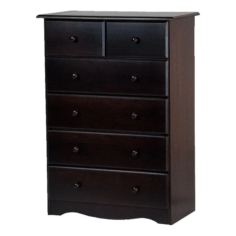 Amara Cappuccino Tall 6 Drawer Kids Dresser