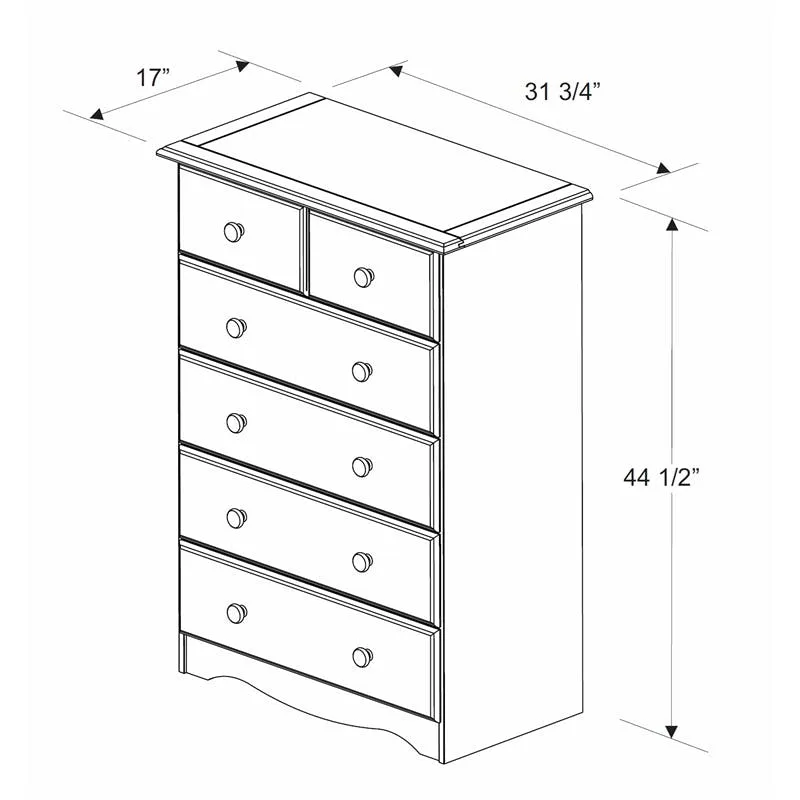 Amara Cappuccino Tall 6 Drawer Kids Dresser