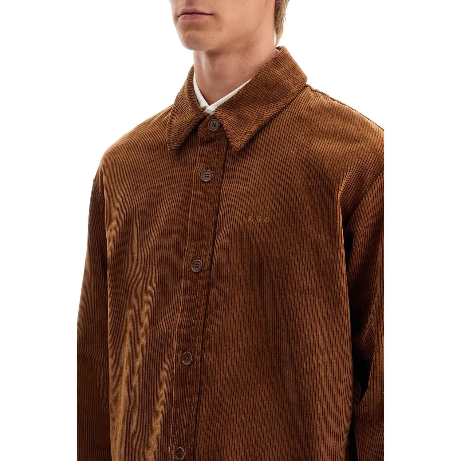 Optimized title: A.P.C. Bobby Corduroy Oversized Shirt