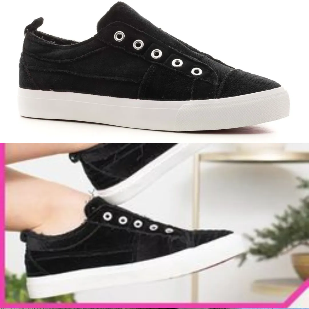 Babalu Black Velvet Sneakers