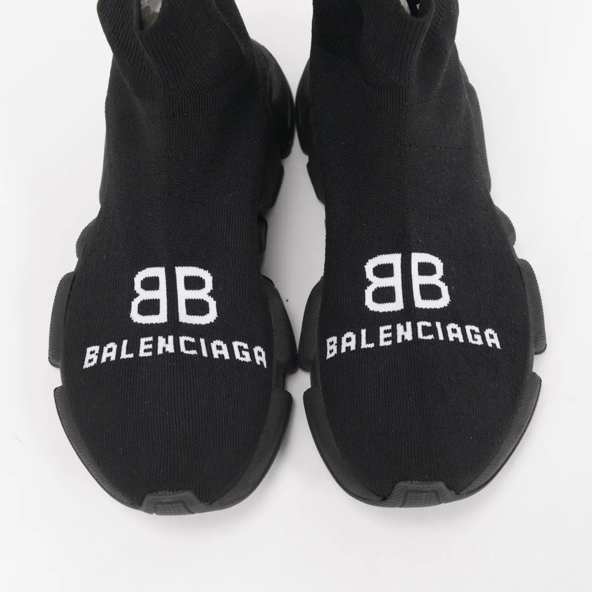 Balenciaga Black Stretch Knit Speed Sock Sneakers 41