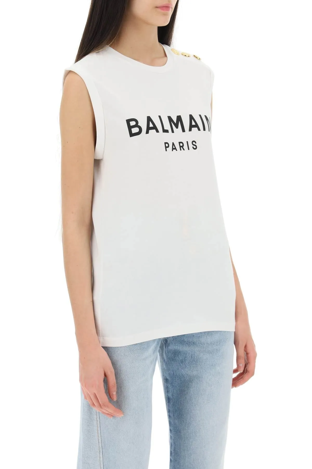 Balmain logo top with buttons