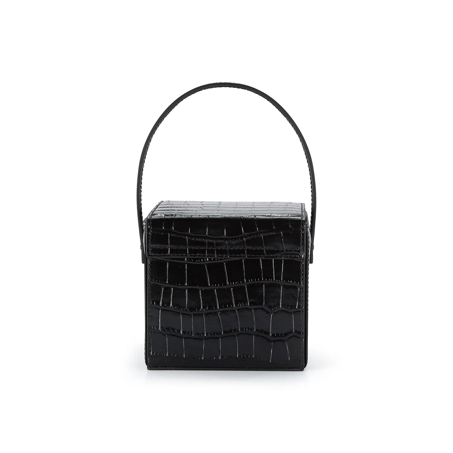 Black Croc Catherine Box Bag