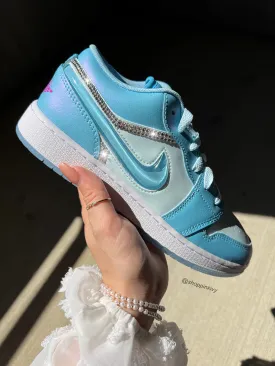 Blue Gel Special Edition Swarovski Women’s Air Jordan 1 Low Shoes