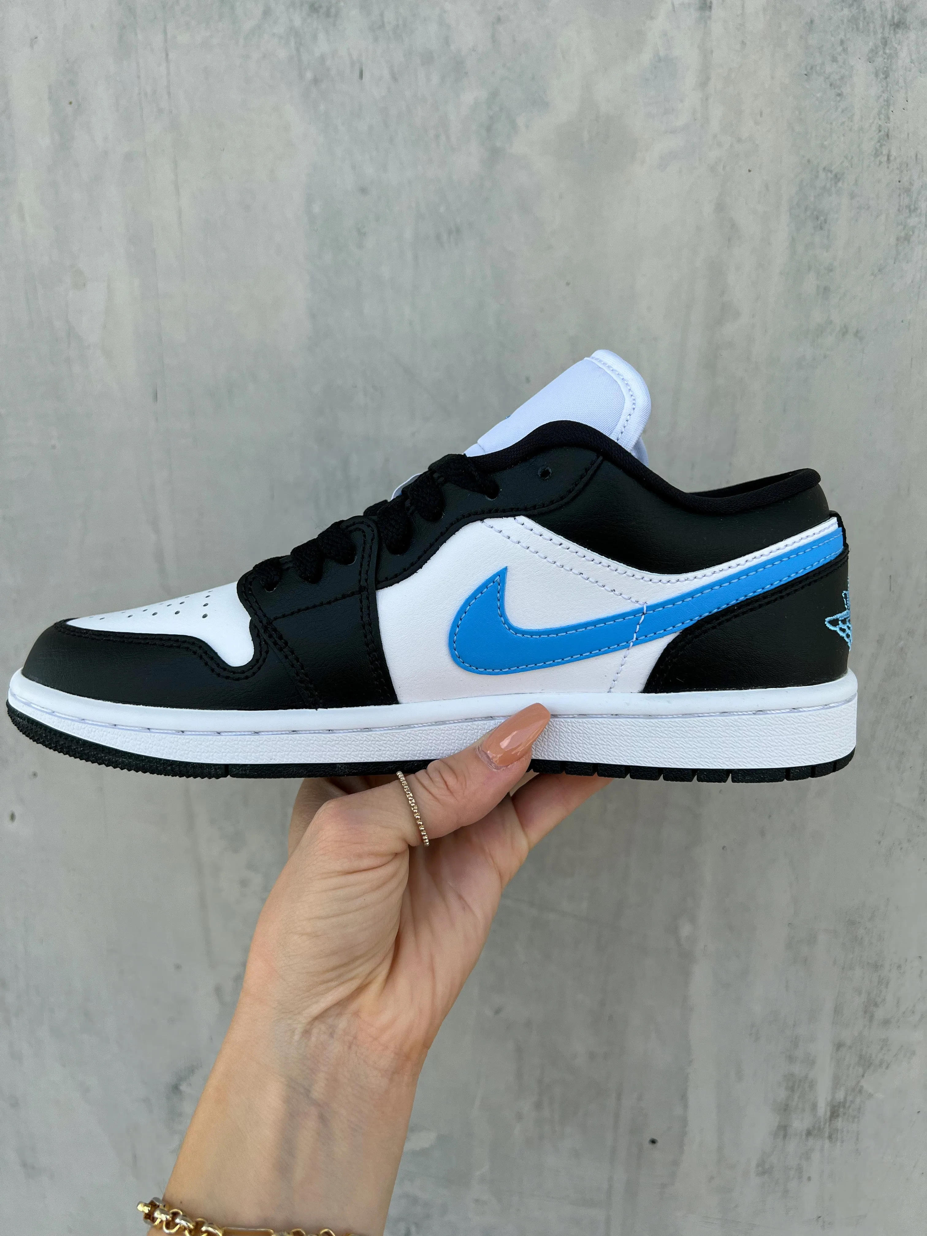 Blue Swarovski Women’s Air Jordan 1 Low Shoes