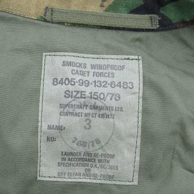 British Army 'Windproof' Cadet Smock. Used/Graded / NOS. Woodland D.P.