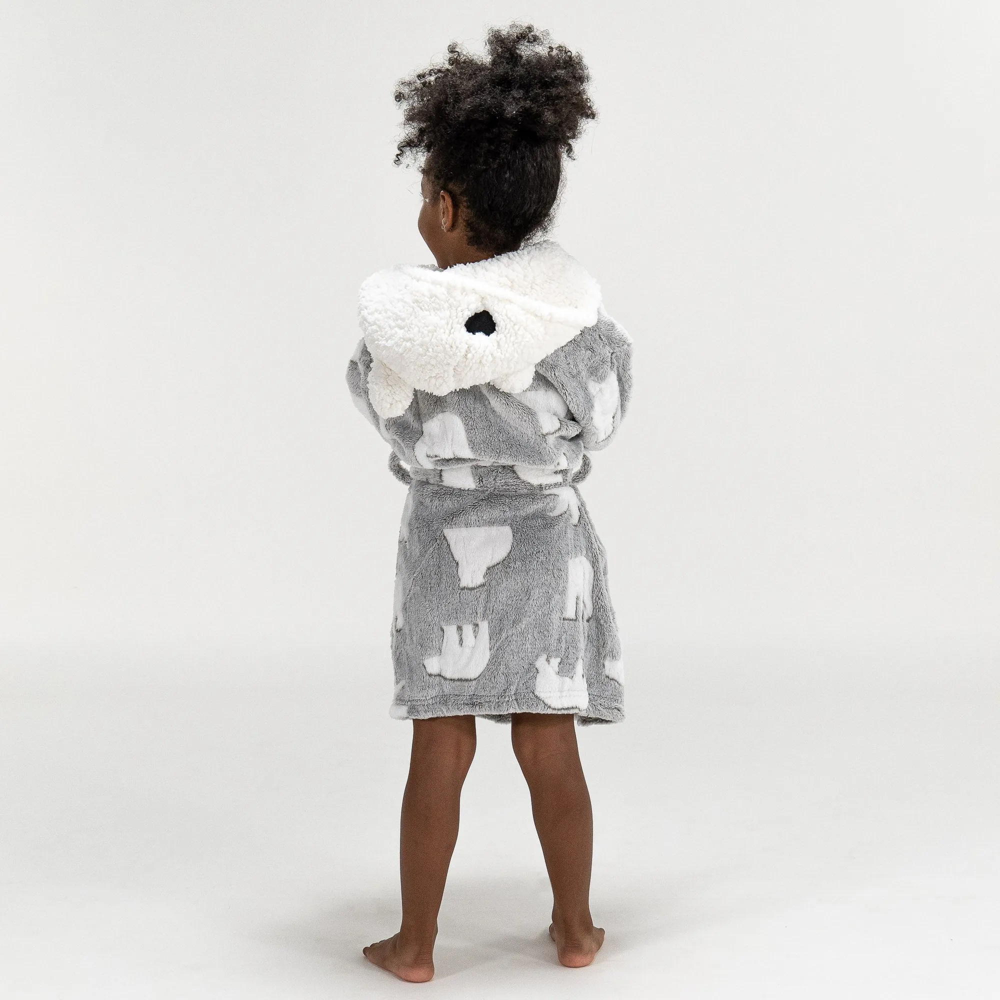 Children's Polar Bear Printed Fleece Robe