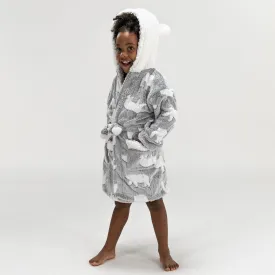 Children's Polar Bear Printed Fleece Robe