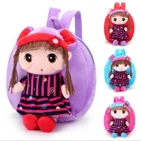 Children's shoulder bag little girl Faier plush backpack red