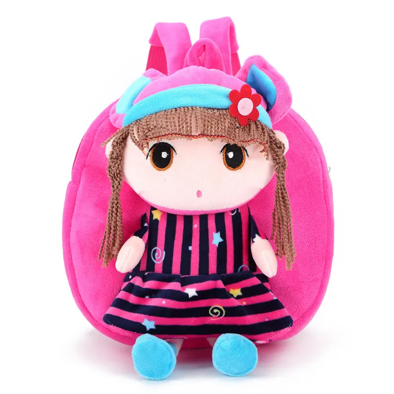 Children's shoulder bag little girl Faier plush backpack red