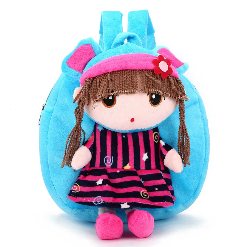 Children's shoulder bag little girl Faier plush backpack red