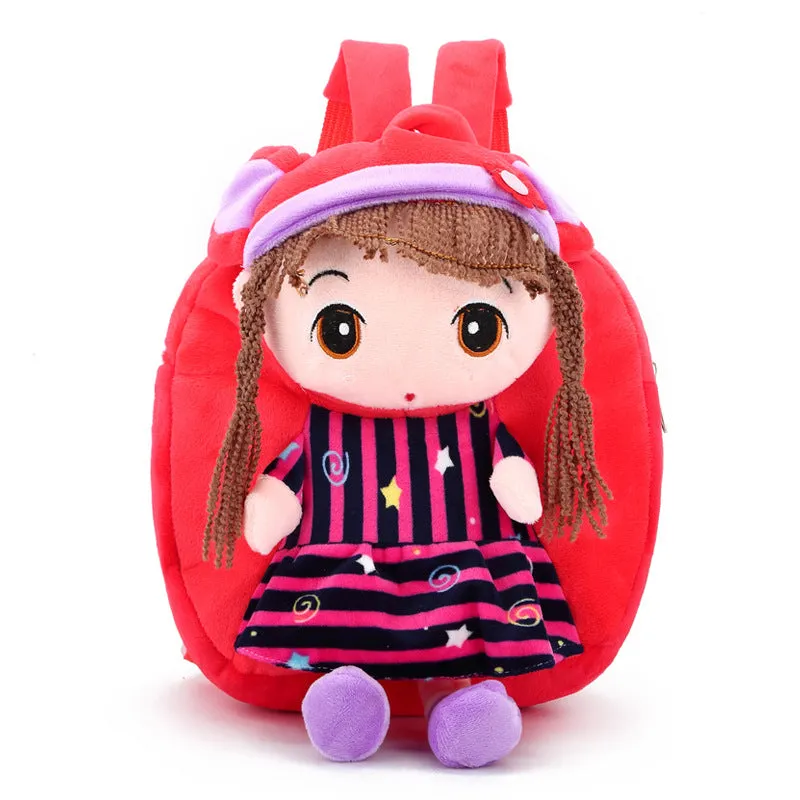 Children's shoulder bag little girl Faier plush backpack red