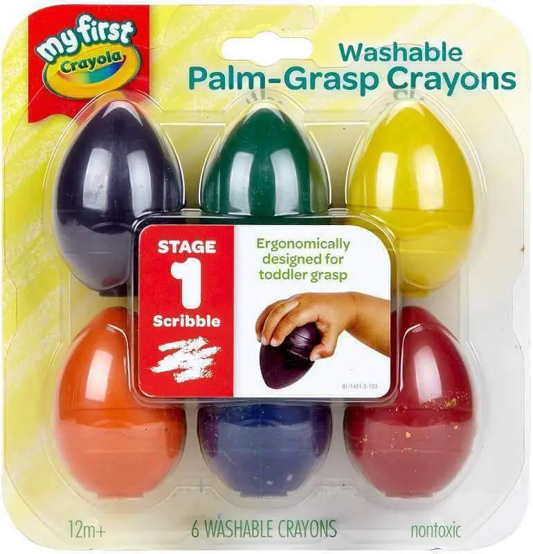 Crayola My First Palm Grip Crayons Coloring for Toddlers 6 Count