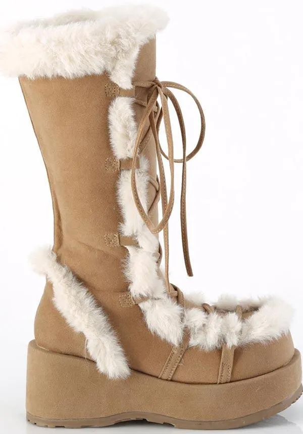 CUBBY-311 [Camel Vegan Suede] | PLATFORM BOOTS [PREORDER]