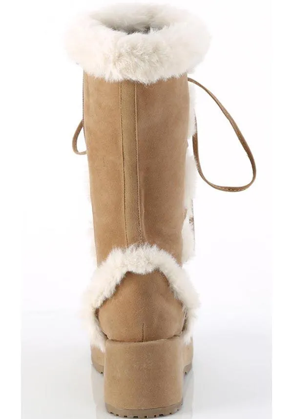 CUBBY-311 [Camel Vegan Suede] | PLATFORM BOOTS [PREORDER]