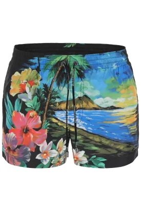 Dolce & gabbana hawaii print swim trunks