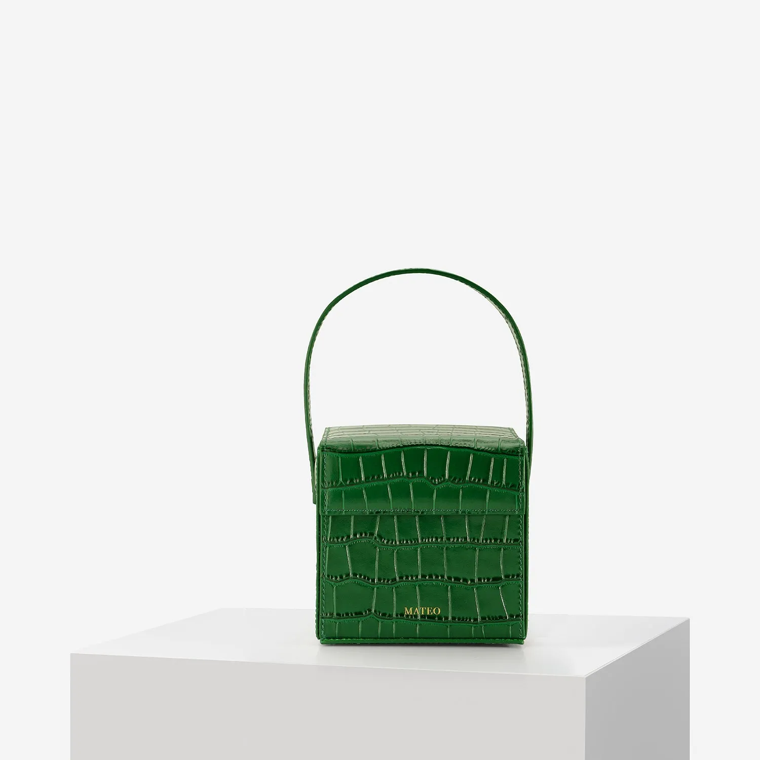 Emerald Croc Catherine Box Bag