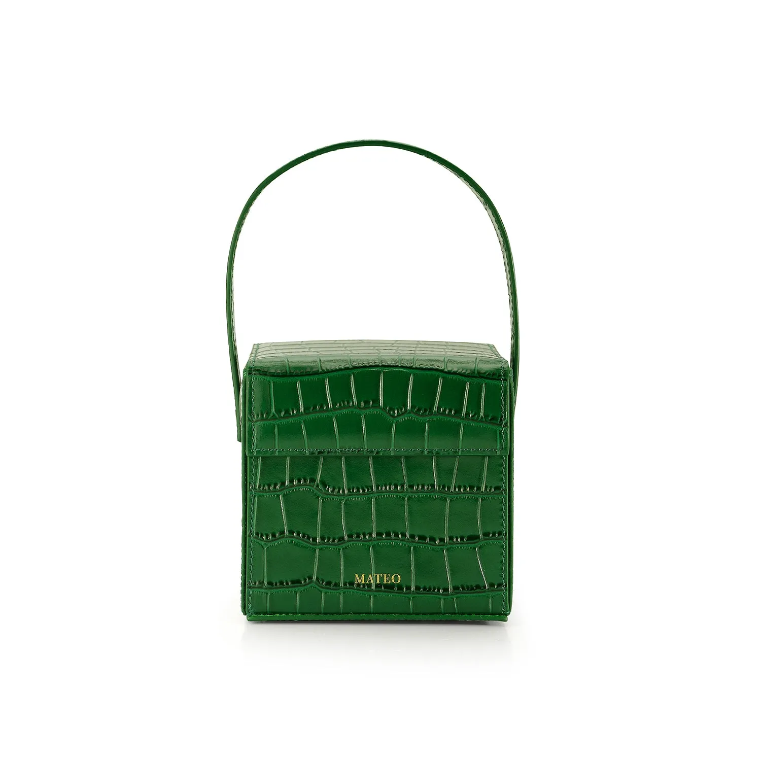 Emerald Croc Catherine Box Bag