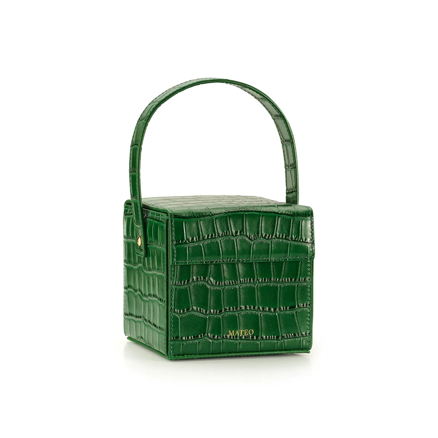 Emerald Croc Catherine Box Bag