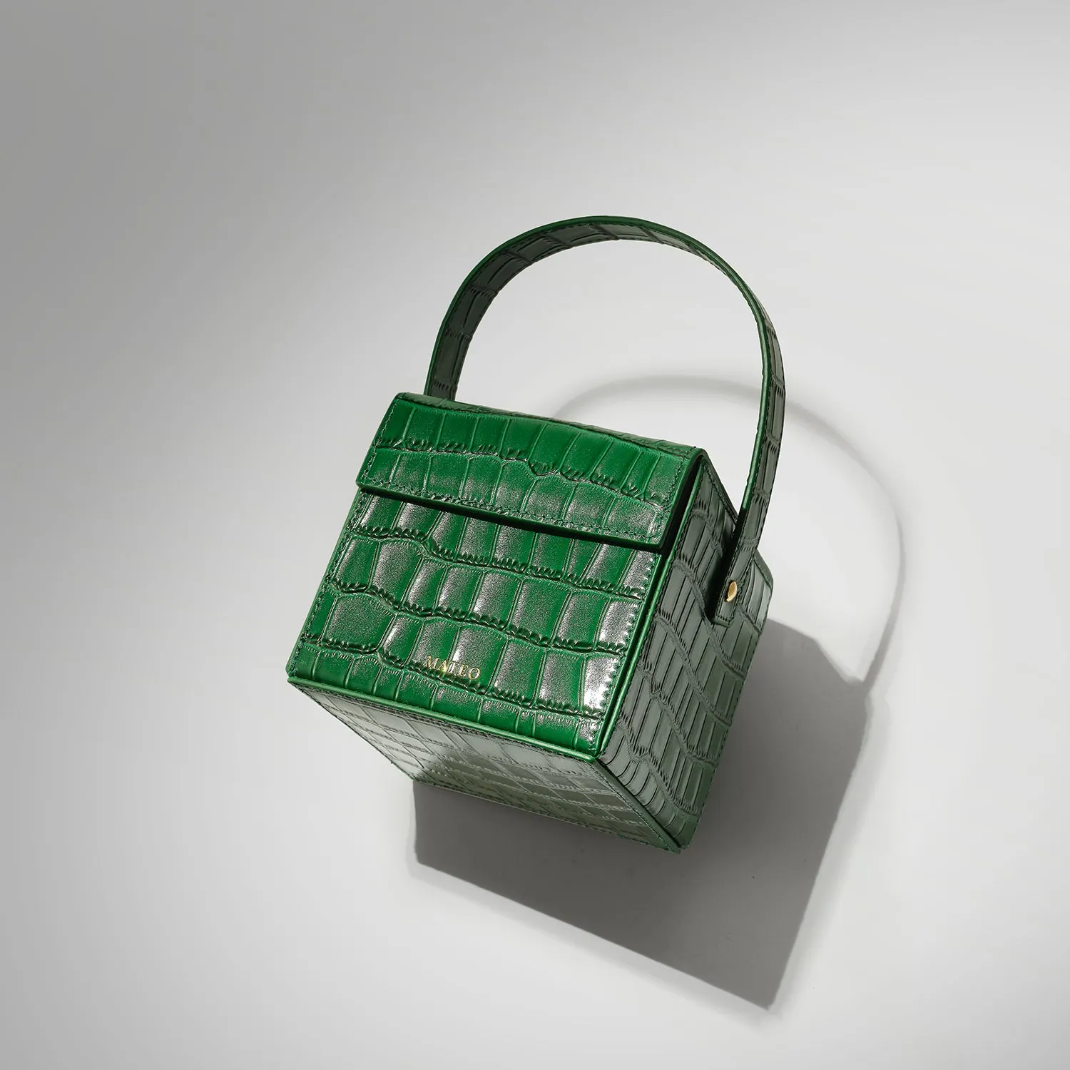 Emerald Croc Catherine Box Bag