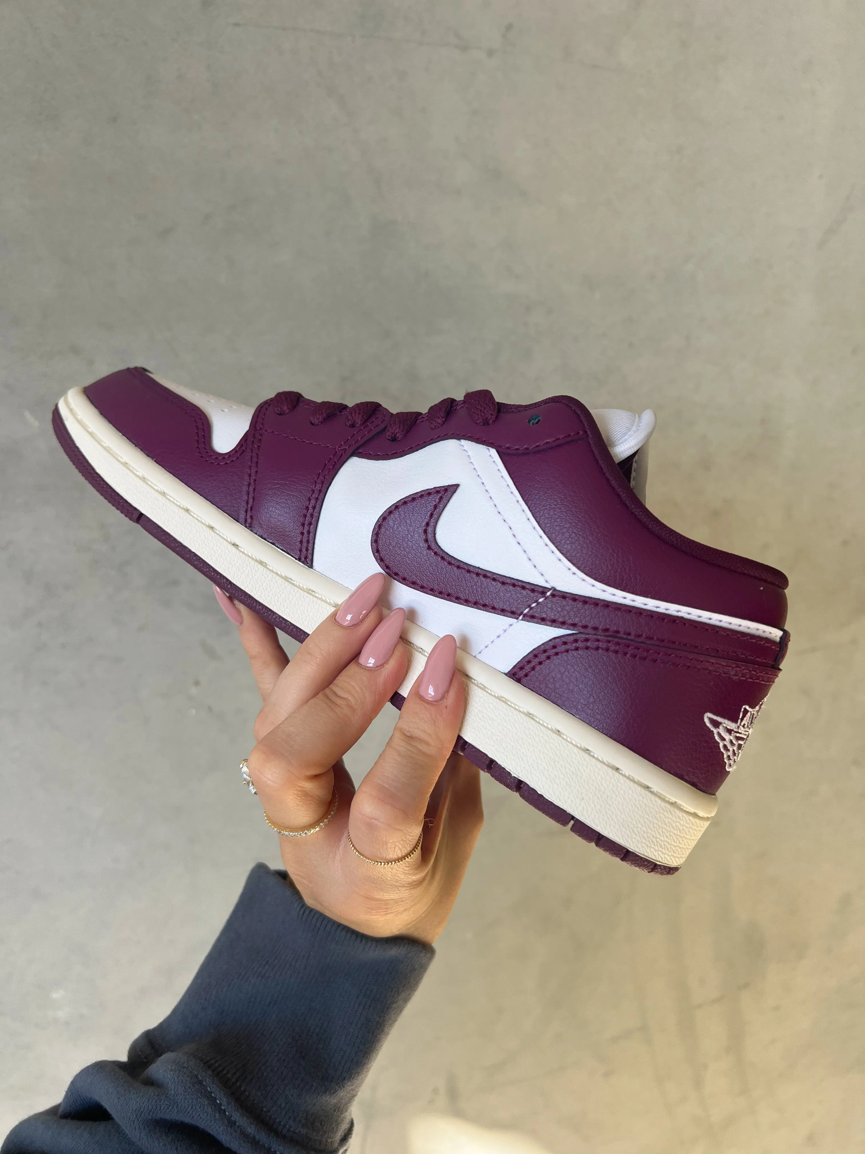 Fall '24 Merlot Swarovski Women’s Air Jordan Retro 1 Low Shoes