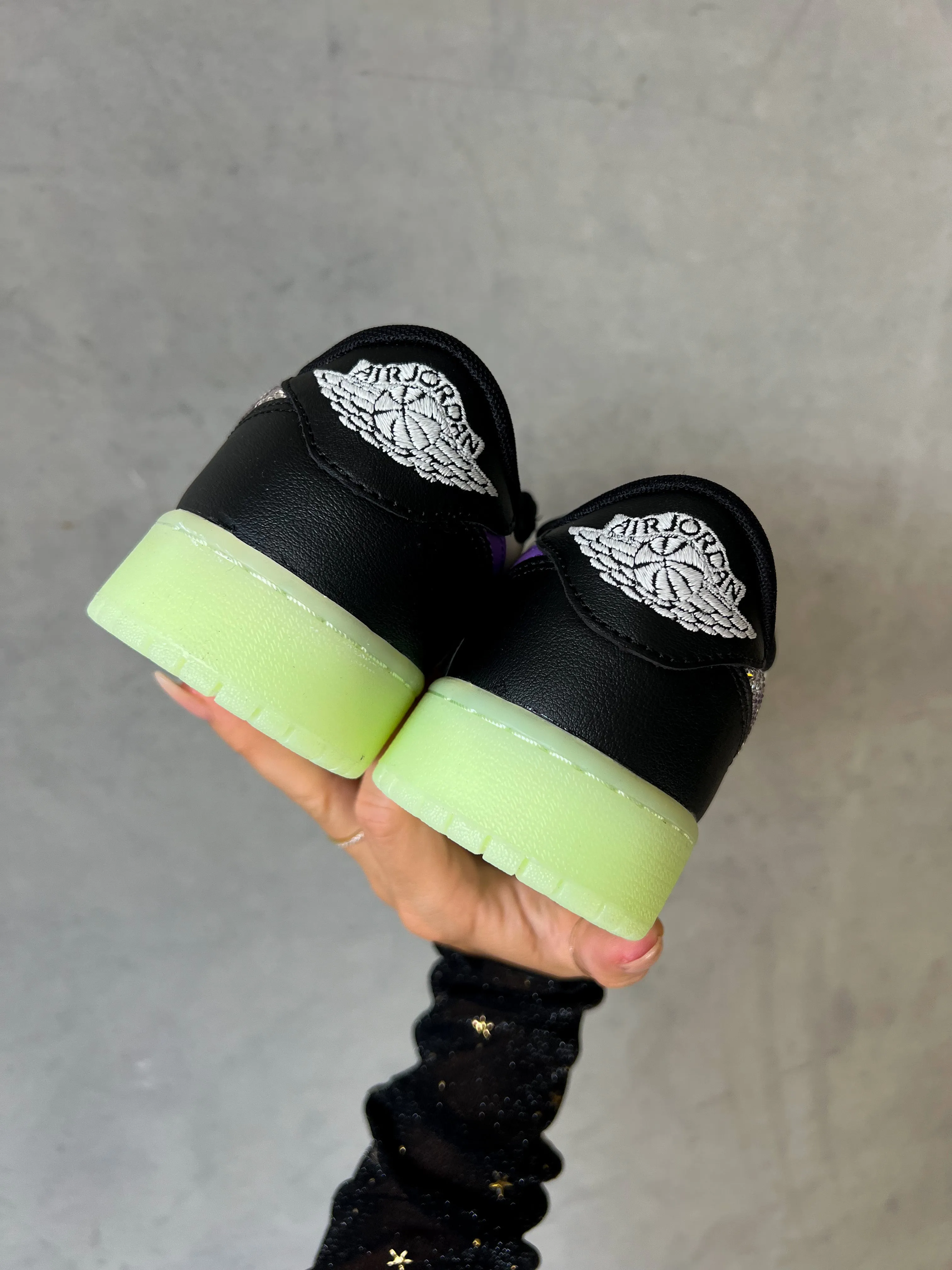 Glow in the Dark Swarovski Women’s Air Jordan 1 Retro Low Shoes