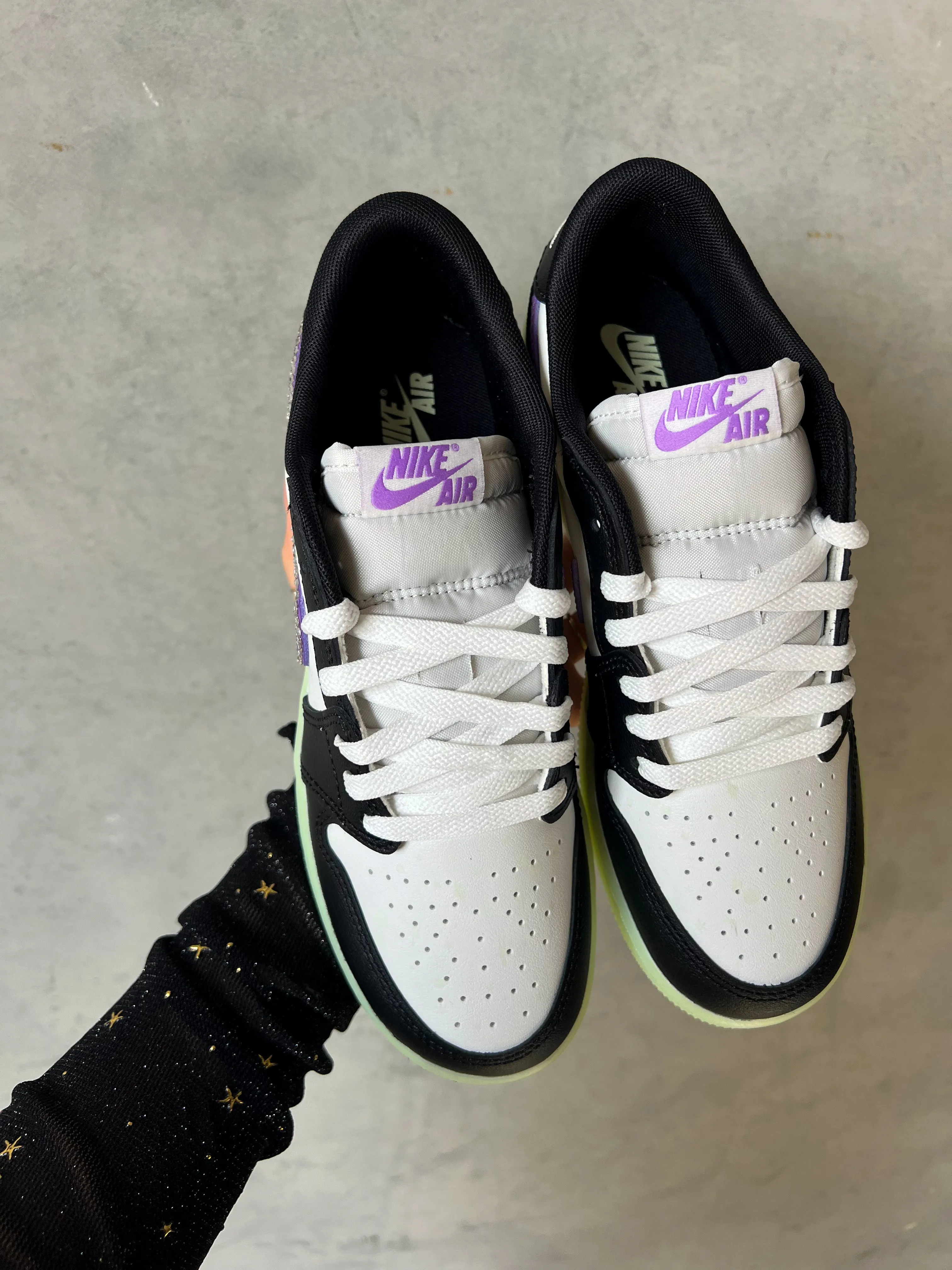 Glow in the Dark Swarovski Women’s Air Jordan 1 Retro Low Shoes