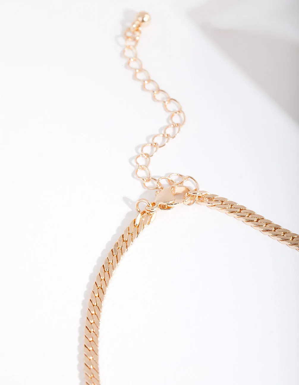 Gold 3mm Herringbone Chain Anklet