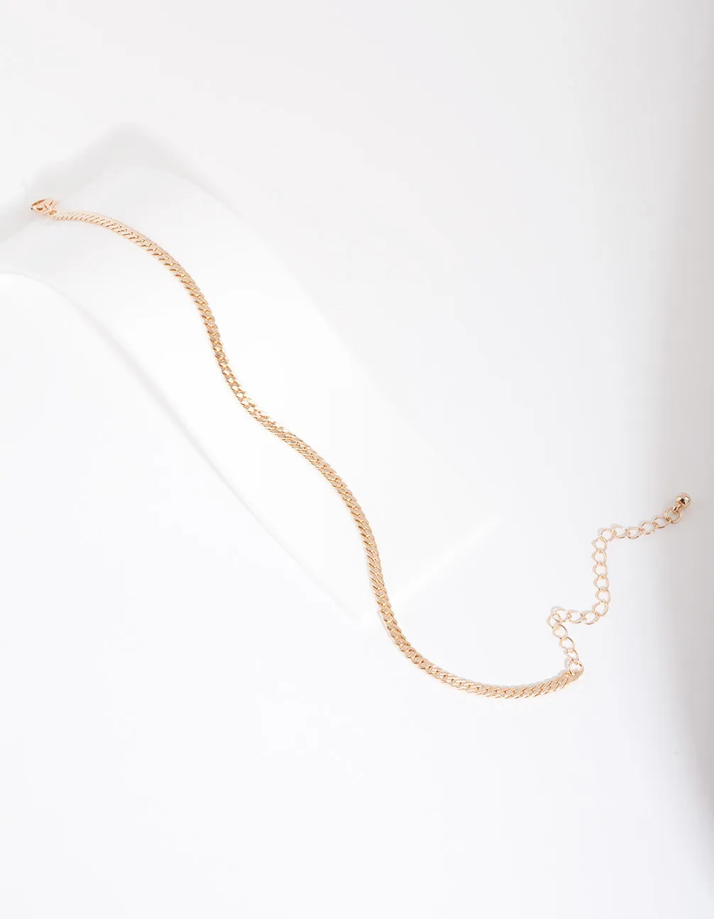 Gold 3mm Herringbone Chain Anklet