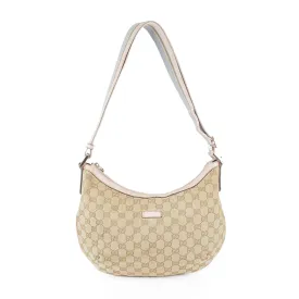 GUCCI GG Crossbody - Beige Canvas Pink Leather