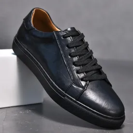 Hnzxzm Genuine Leather Casual Men Shoes lace up oxfords Brand White Shoes fashion men Sneakers New Arrival  black men shoes