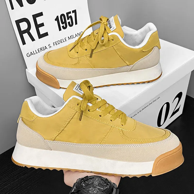 Hnzxzm Hot sale Breathable Casual Shoes Men Harajuku Style Sneaker Fashion Yellow Men's Sneakers 2024 Platform Walking Sports Shoes Men