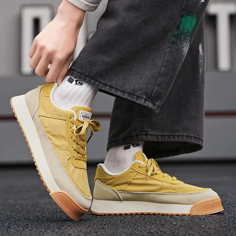 Hnzxzm Hot sale Breathable Casual Shoes Men Harajuku Style Sneaker Fashion Yellow Men's Sneakers 2024 Platform Walking Sports Shoes Men