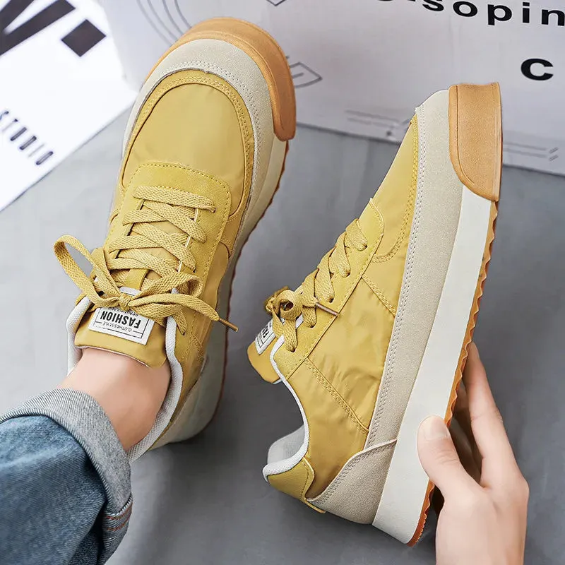 Hnzxzm Hot sale Breathable Casual Shoes Men Harajuku Style Sneaker Fashion Yellow Men's Sneakers 2024 Platform Walking Sports Shoes Men