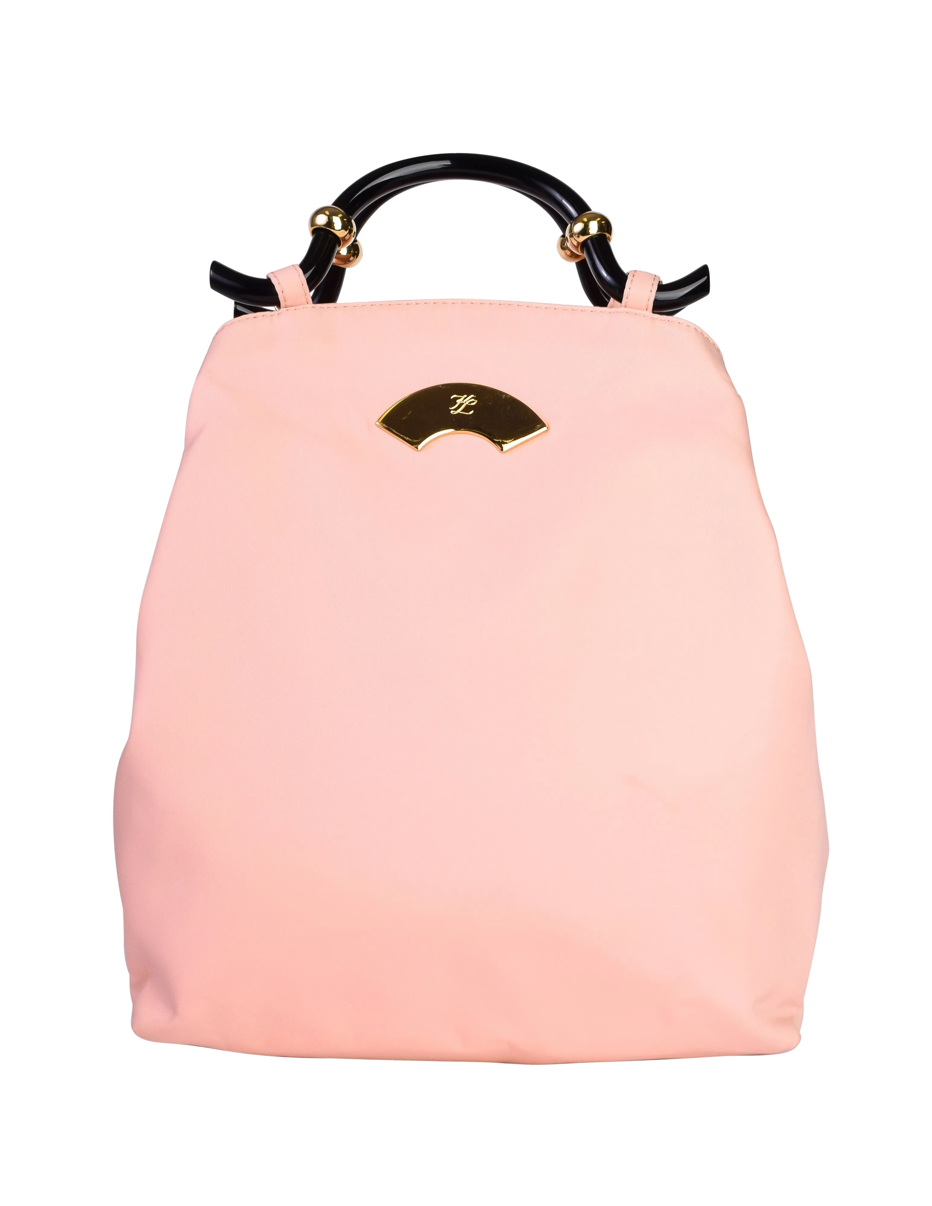 Karl Lagerfeld Vintage Pink Nylon Bag with Curved Handle