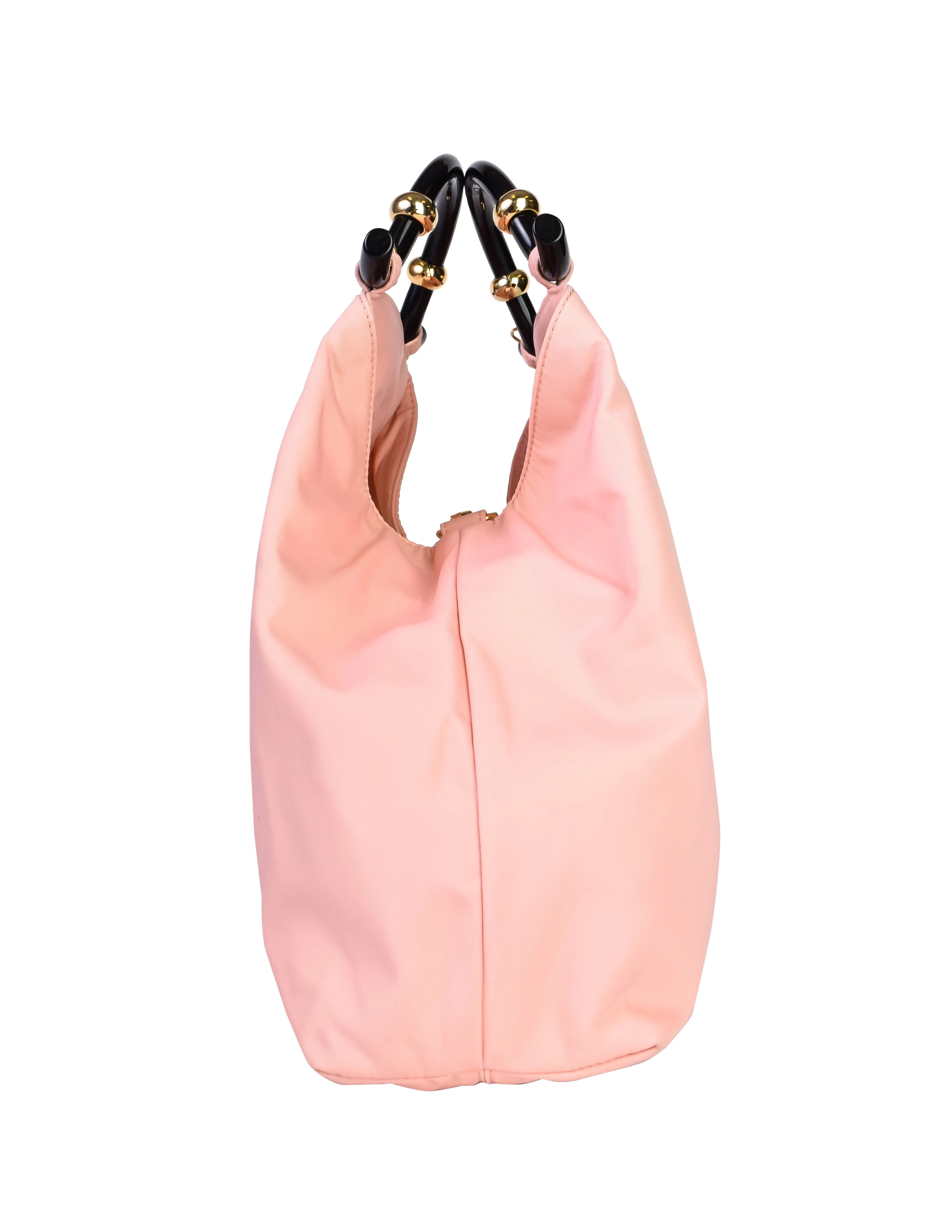 Karl Lagerfeld Vintage Pink Nylon Bag with Curved Handle