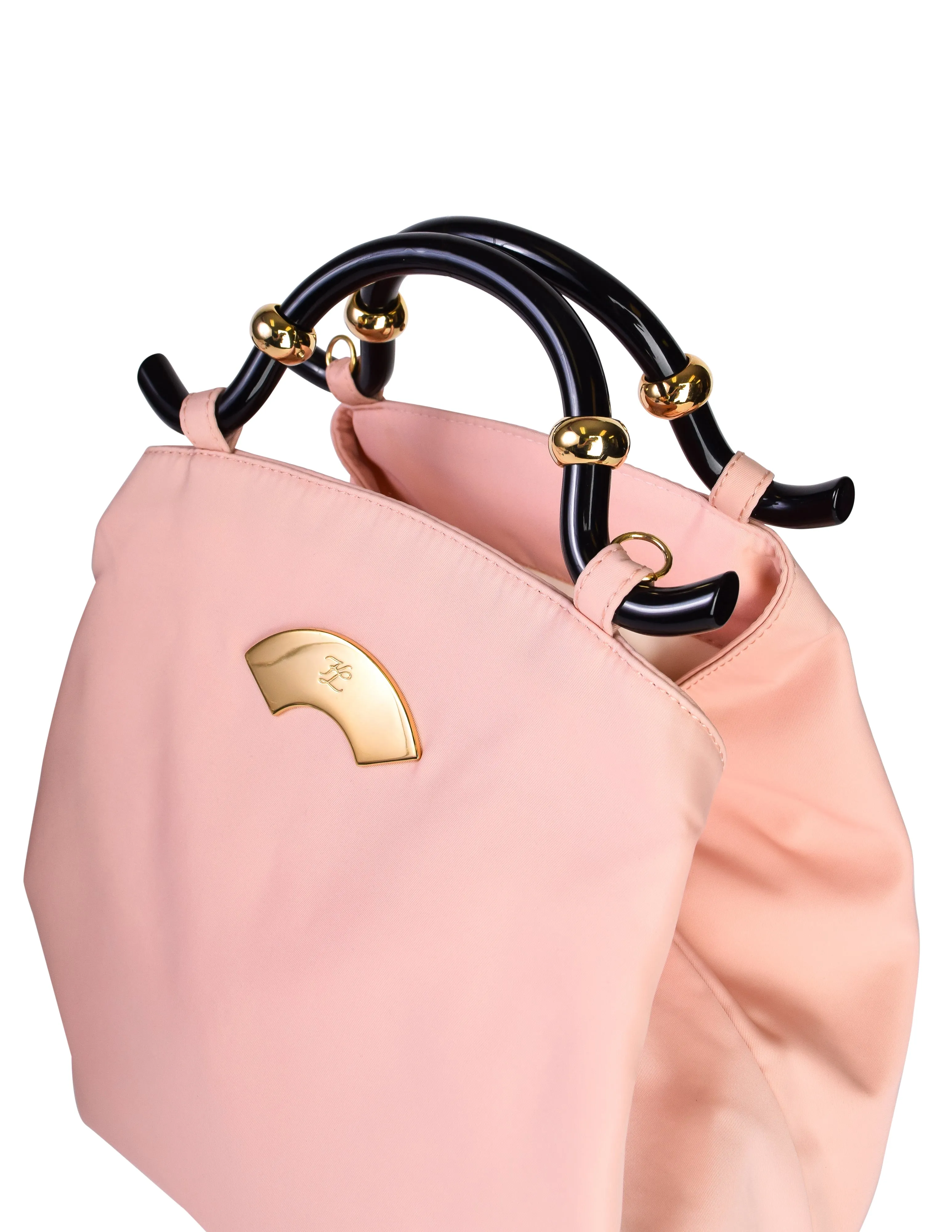 Karl Lagerfeld Vintage Pink Nylon Bag with Curved Handle