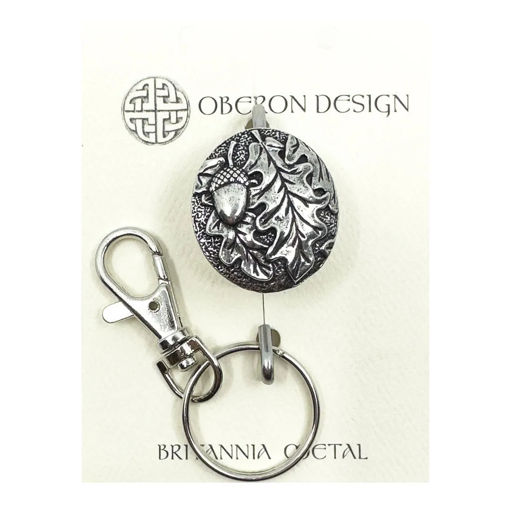 Key Ring Purse Hook, Oak Leaf Acorn