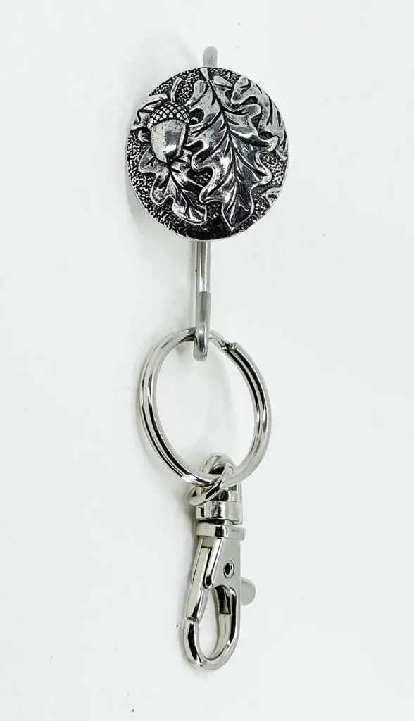 Key Ring Purse Hook, Oak Leaf Acorn