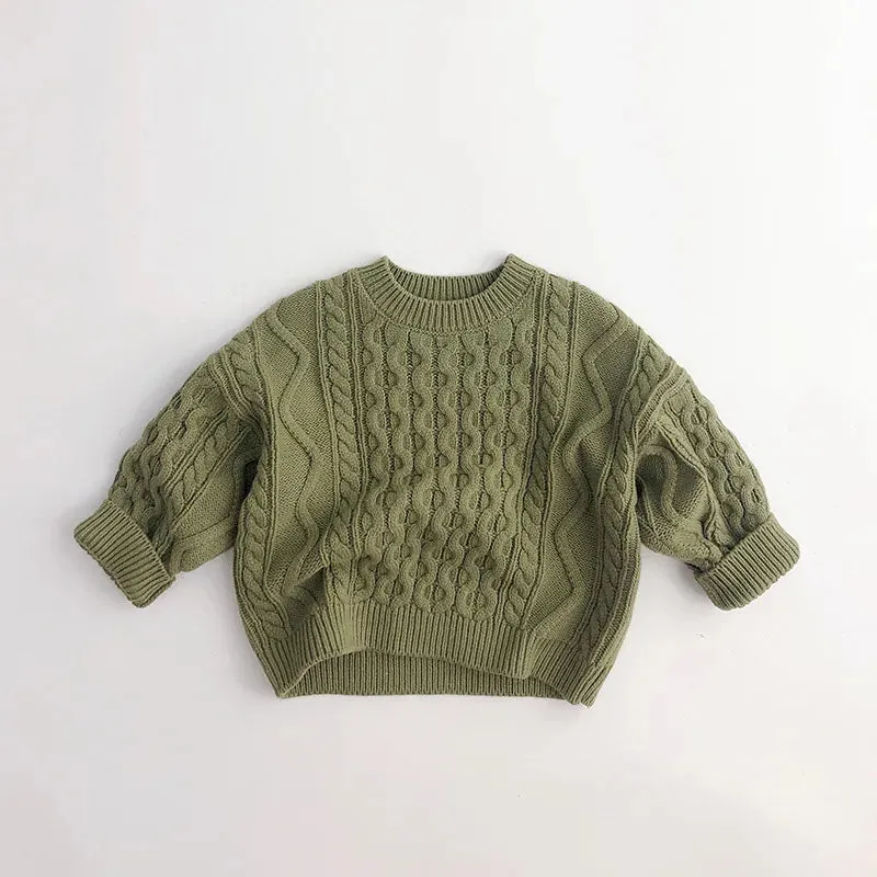 Kids Solid Patterned Sweater