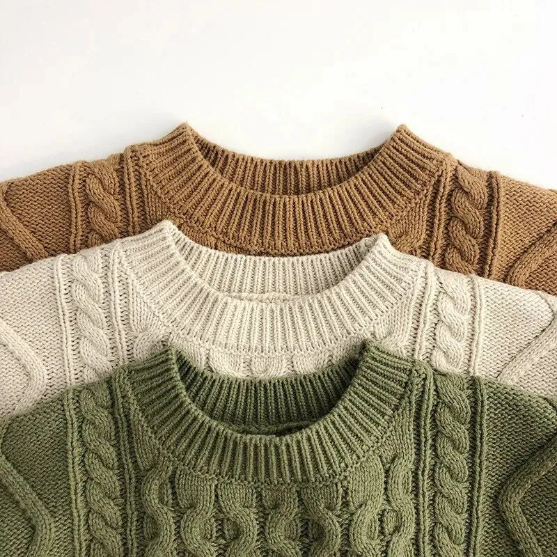 Kids Solid Patterned Sweater