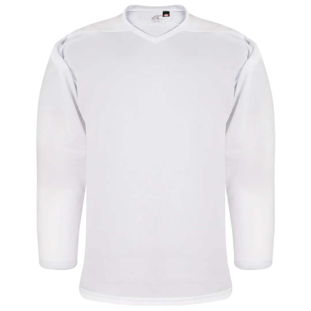 Kobe 5400 White Mid Weight Pro Knit Practice Hockey Jersey