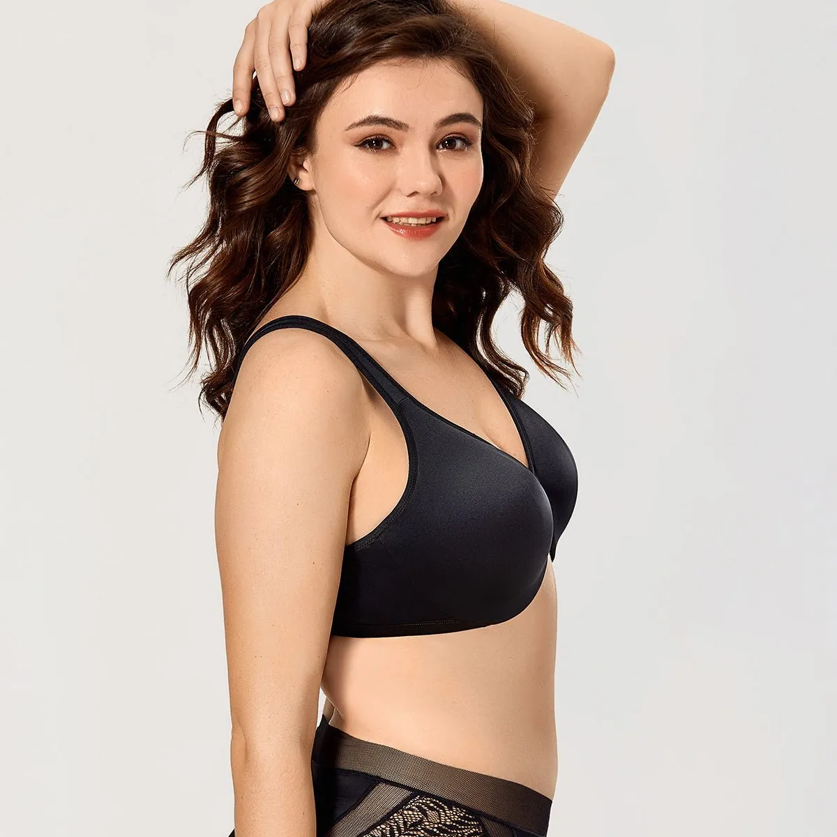 Leaner Look Natural Shape Underwire Black Full Coverage Bra