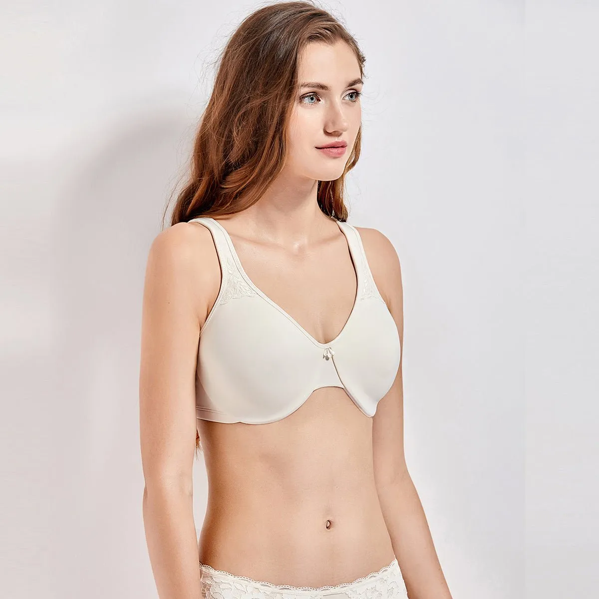 Leaner Look Seamless Plus Size Underwire Smooth Ivory Full Coverage Bra