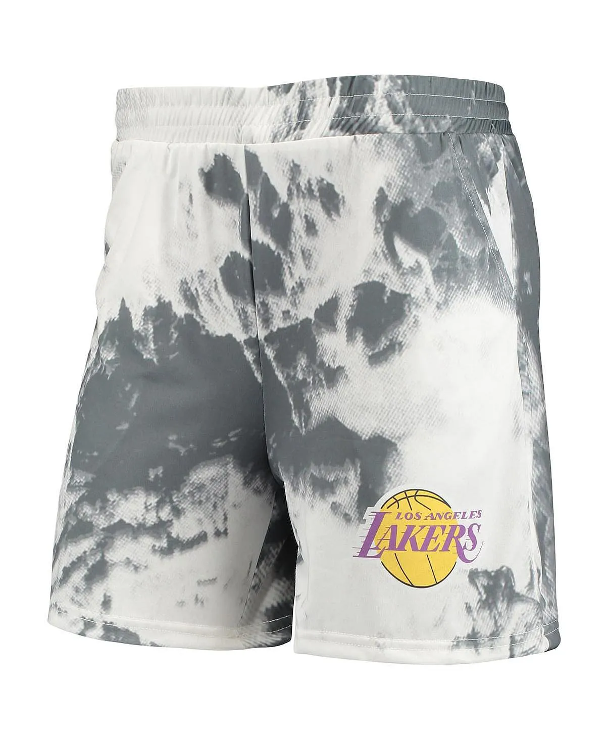 Los Angeles Lakers NBA Exclusive Collection Women's White and Black Tie Dye Crop Top and Shorts Set