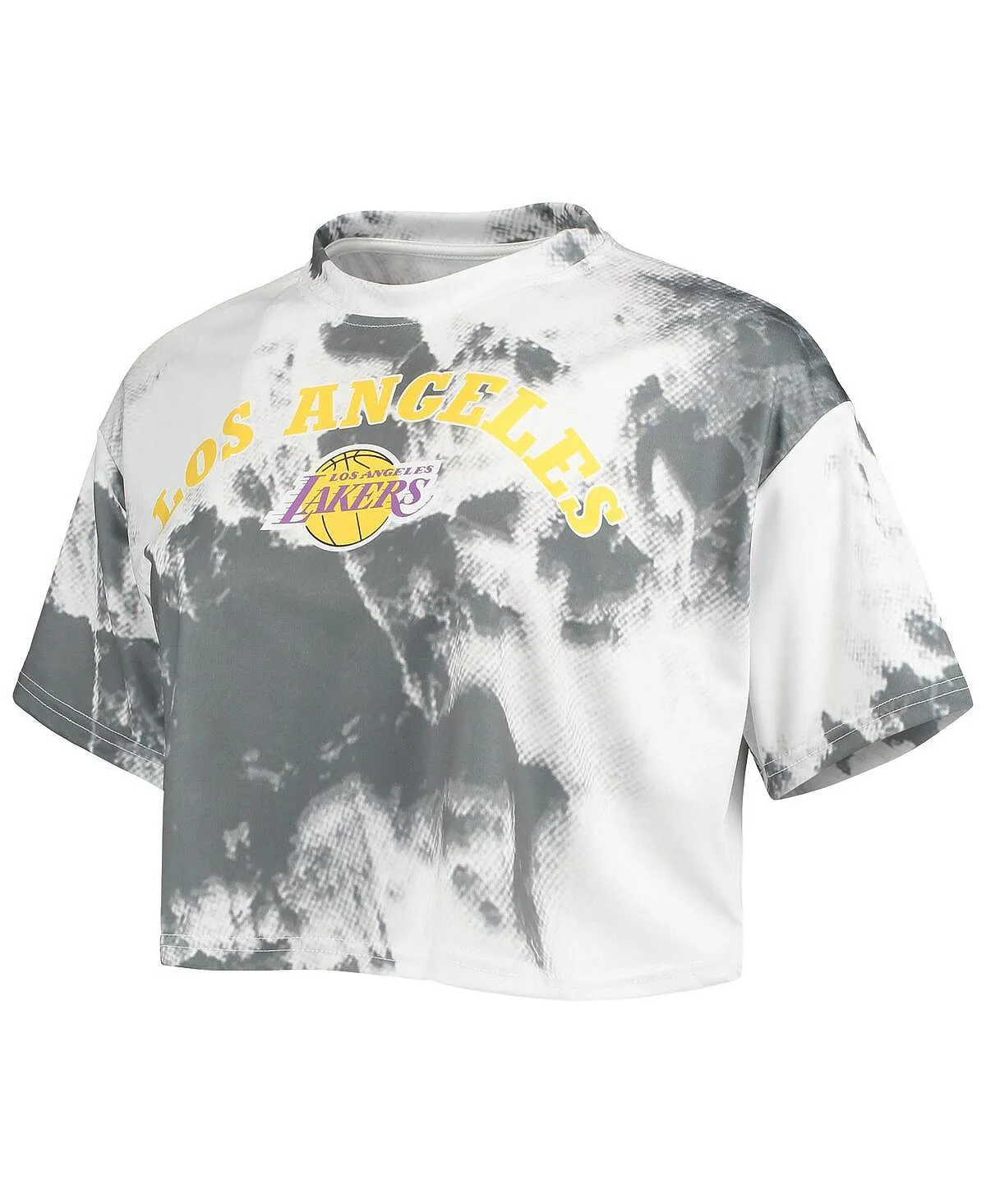 Los Angeles Lakers NBA Exclusive Collection Women's White and Black Tie Dye Crop Top and Shorts Set