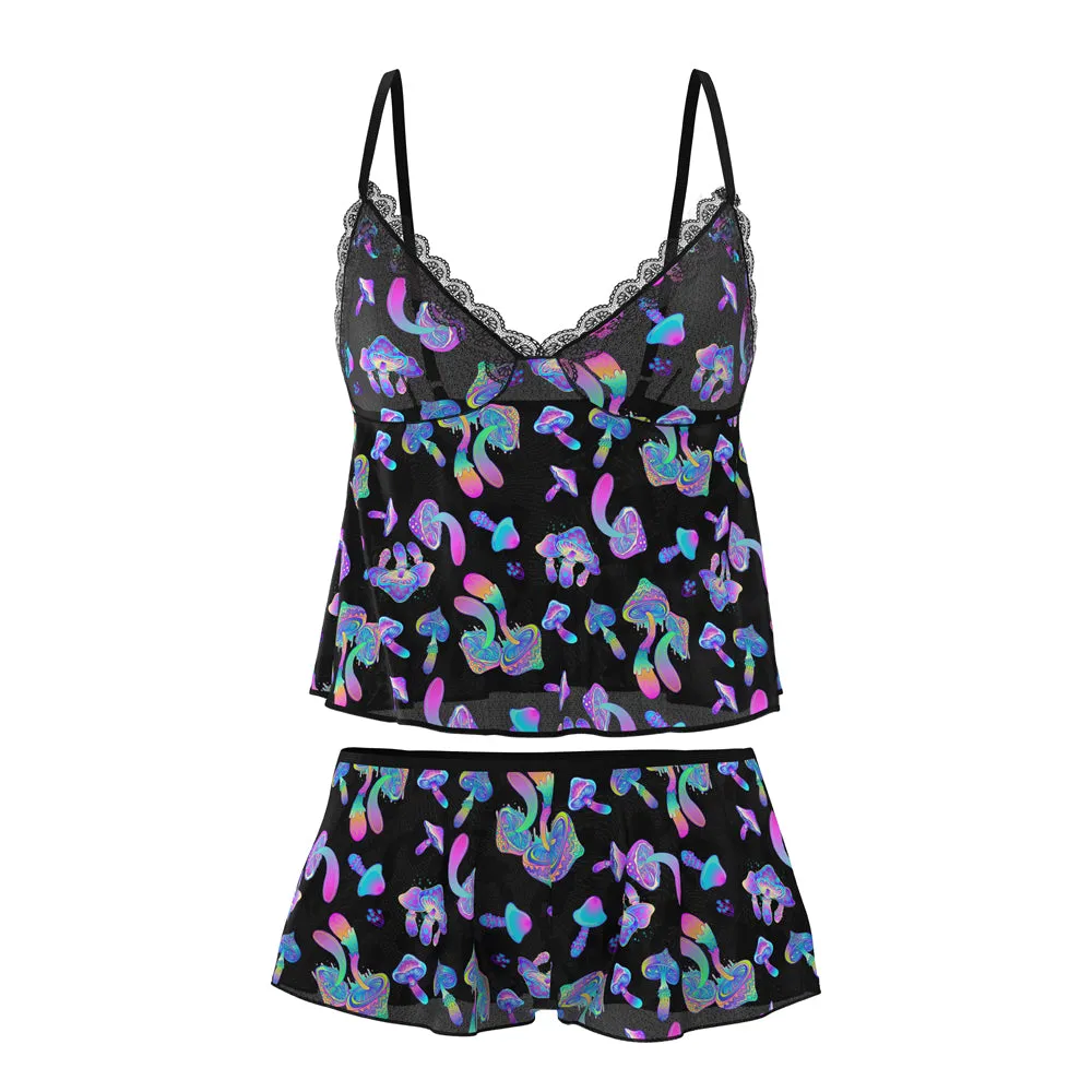 Magic Silk Hazy Dayz Cami & Short Set Mushroom L/XL