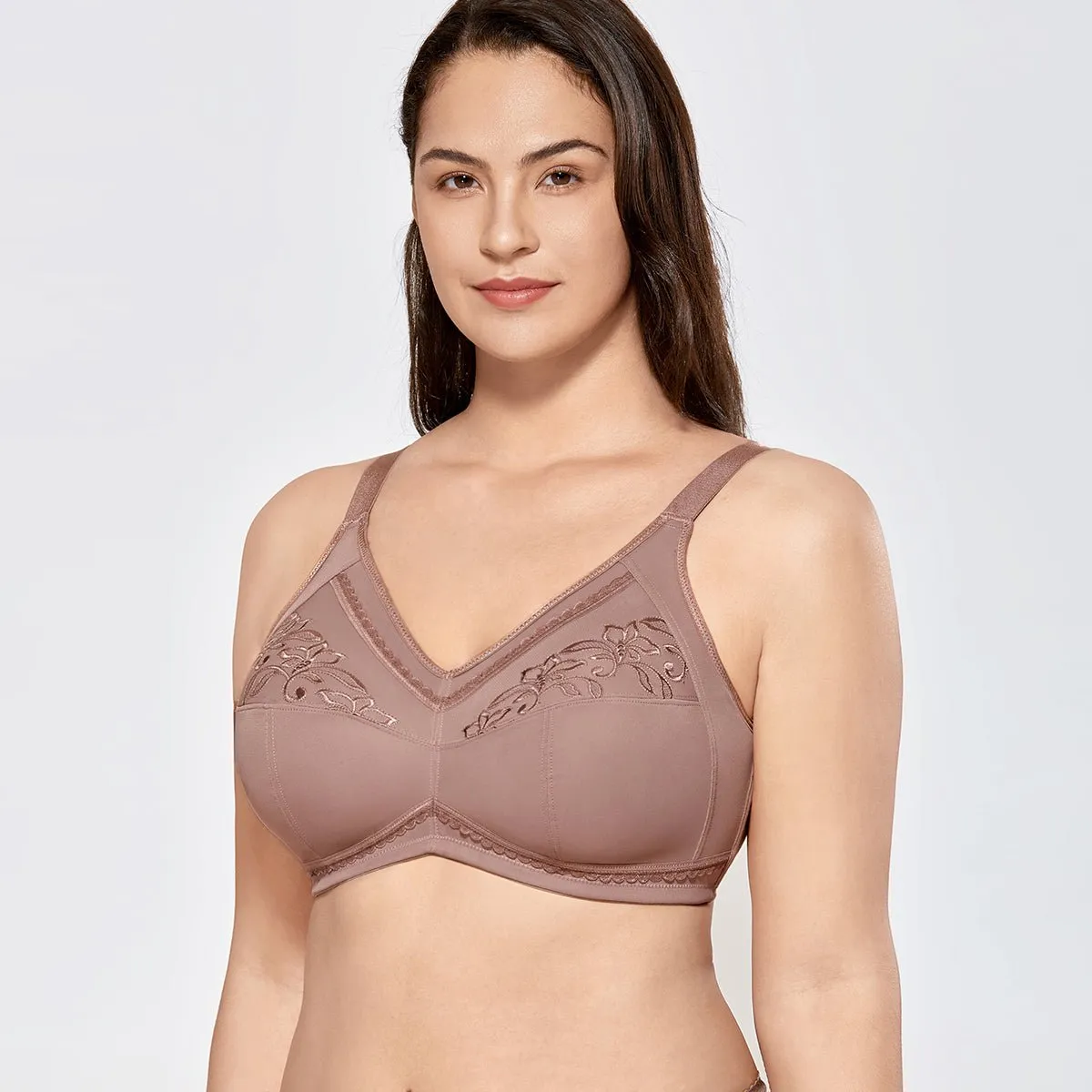 Mastectomy Pockets Wireless Brown Post-Surgery Bra