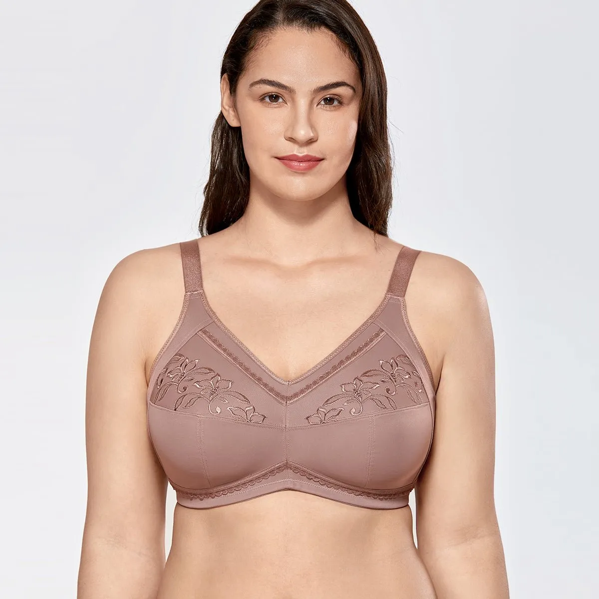 Mastectomy Pockets Wireless Brown Post-Surgery Bra